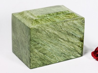 ALMINIUM PET URN
ITEM NO. 7099
DESCRIPTION:-  ALUMINIUM CASKET URN
SIZE:- 16 CM.
CAPACITY:-  2.50  ML
FINISH:-  GREEN MARBLE STONE FINISH.
PRICE:- 
PACKING:- SINGLE BOX STYRO FOAM UNDER 12 PCS MASTER CARTON.
Keywords: ASHES FOR POT