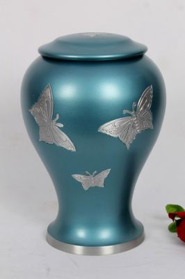 ALUMINIUM CREMATION URN
ITEM NO. 6757
MATERIAL:- ALUMINIUM
DESCRIPTION:- METAL CREMATION URN
SIZE:- 25 CM.
CAPACITY:- 3.50 ML
FINISH:- BALLOON BUTTERFLY ENGRAVED
PRICE:- 
PACKING:- SINGLE BOX STYRO FOAM UNDER 4 PCS MASTER CARTON.
Keywords: ASHES FOR POT