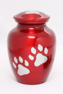 ALMINIUM PET URN
ITEM NO. 7040
DESCRIPTION:-  ALUMINIUM CREMATION PET URN
SIZE:- 15 CM.
CAPACITY:-  1.50  ML
FINISH:-  RED TWO ENGRAVED PAW MARK.
PRICE:- 
PACKING:- SINGLE BOX STYRO FOAM UNDER 12 PCS MASTER CARTON.

Keywords: ASHES FOR POT