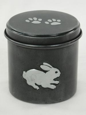 IRON PET CHEAP URN
TEM NO. 7188
MATERIAL:- IRON RABBIT ROUND URN.
SIZE:- 12X12 CMS.
CAPACITY:-  1.00 ML.
FINISH:- METALIC GRAY SILVER PAW MARK & RABBITE IMAGE.
PACKING :- SINGLE BOX UNDER 12 PCS 7 LAYER CORRUGATED MASTER CARTON.
Keywords: PET URN