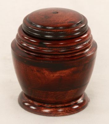 WOOD PET URN
ITEM NO. 7196
DESCRIPTION:- WOOD DESIGN PET URN.
SIZE:- 10X11 CM.
CAPACITY:- 0.400
FINISH:-  WALNUT FINISH.
PRICE:-
PACKING:- SINGLE BOX STYRO FOAM UNDER 24 PCS OF MASTER CARTON
Keywords: FUNERAL URN