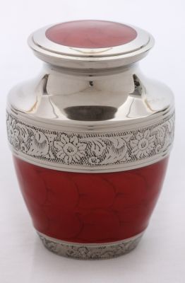 PET URN
ITEM NO. 7213
MATERIAL:- BRASS CLASSIC URN.
SIZE:-  14 CMS.
CAPACITY:- 1.50 ML
FINISH:- RED NICKLE ENGRAVED 
PACKING :- SINGLE BOX UNDER 12 PCS MASTER CARTON
Keywords: ASHES FOR POT