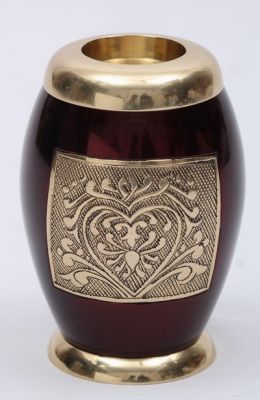 PET URN
ITEM NO. 7230
MATERIAL:- BLACK CANDLE URN 
SIZE:-  15X9 CMS.
CAPACITY:-  1.50 ML
FINISH:- BLACK ENGRAVED BRASS WORK
PACKING :- SINGLE BOX UNDER 12 PCS MASTER CARTON
Keywords: ASHES FOR POT